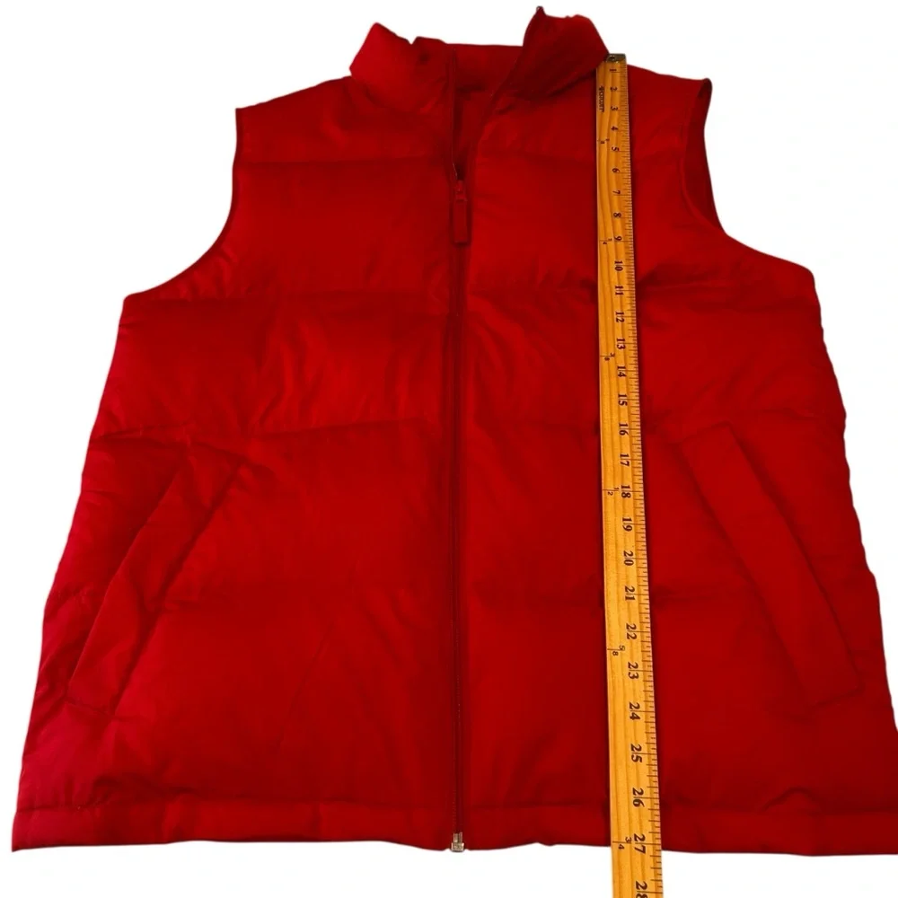 Lands’ End Mens Down Puffer Vest Red Medium Warm Lightweight Outdoor corpcore